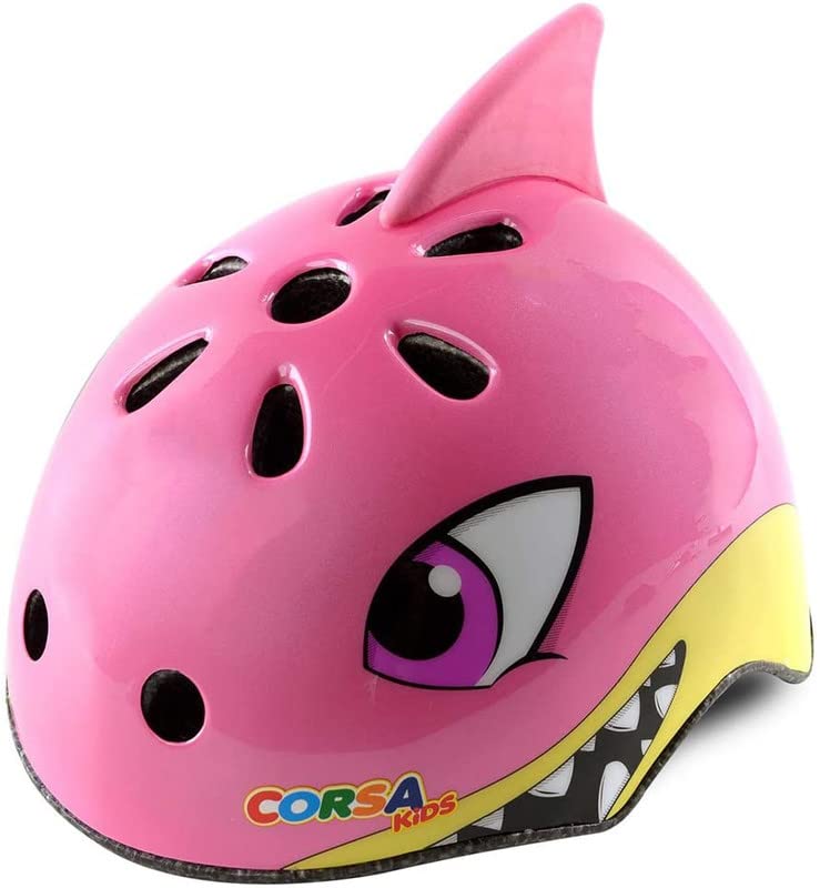 Anharluka Kids Toddler Bike Helmet  Adjustable and Multi-Sport for Child Infant Baby  2 Sizes for Age 1-3-5 Years Boys Girls (Pink Shark  Small) - Image 1